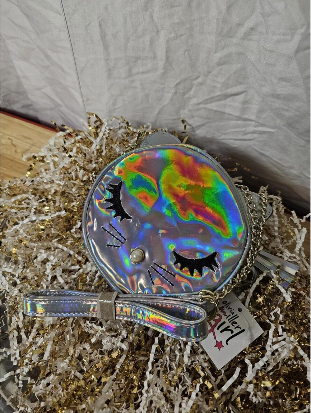 Olivia Miller Girls Holographic Cat Purse